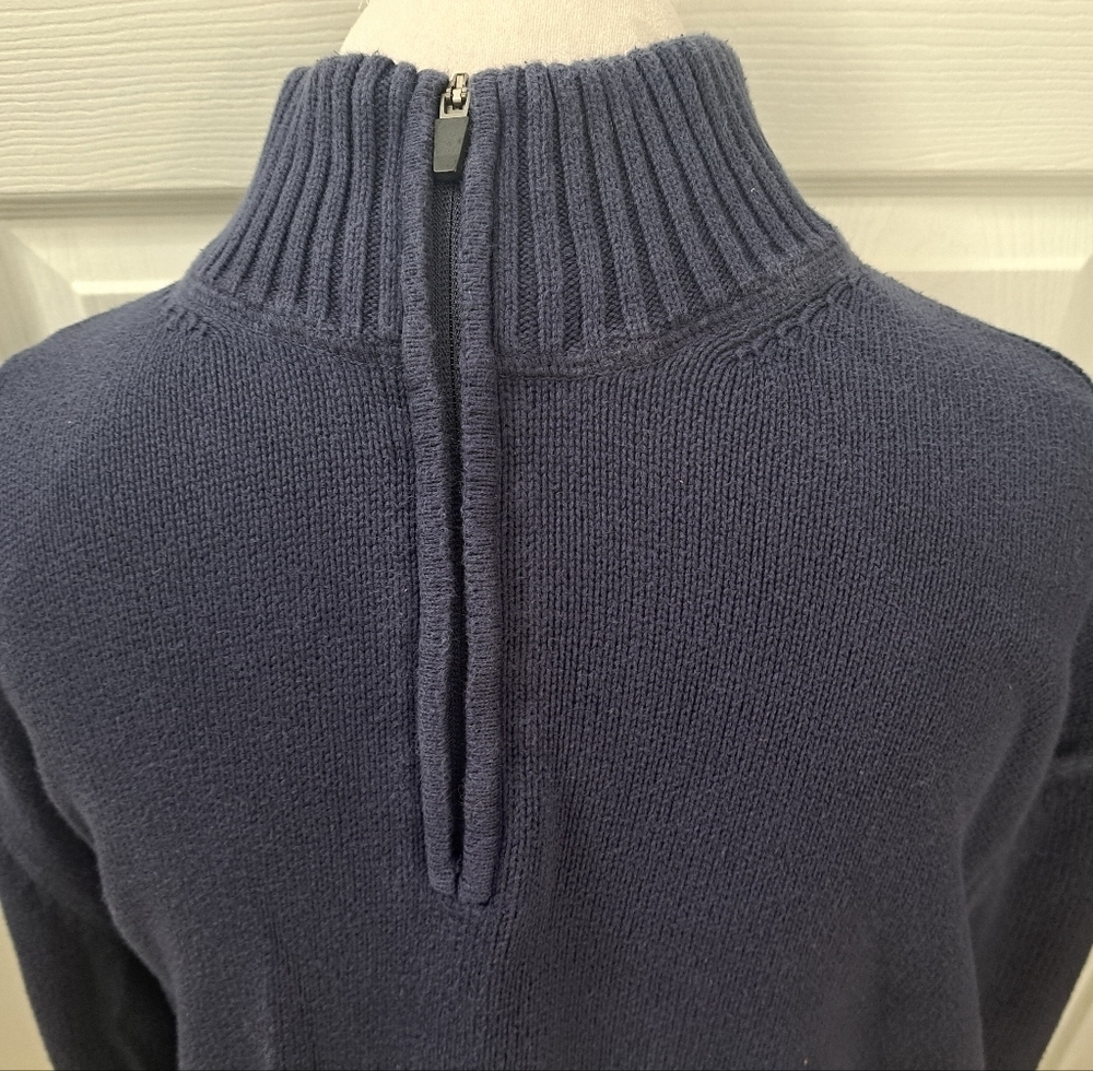 Eddie Bauer 1/4 Zip Blue Knit Sweater  Size XL